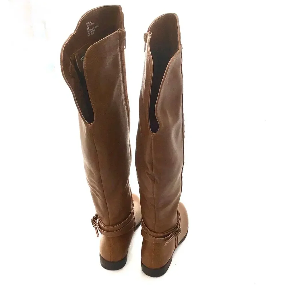 Rialto Riding Boot Women's Ferrell R7741 Cognac Round Toe Over the Knee size 5 M